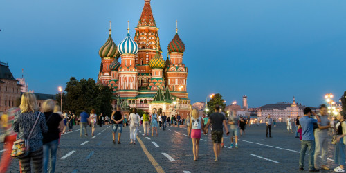 Roter Platz, Moskau mit Basilius-Kathedrale